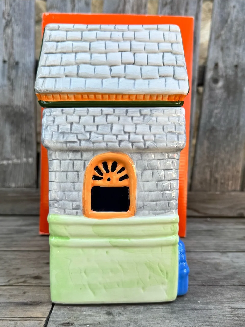 Vintage Macy's Halloween Ceramic Haunted House Cookie Jar W/ BOX